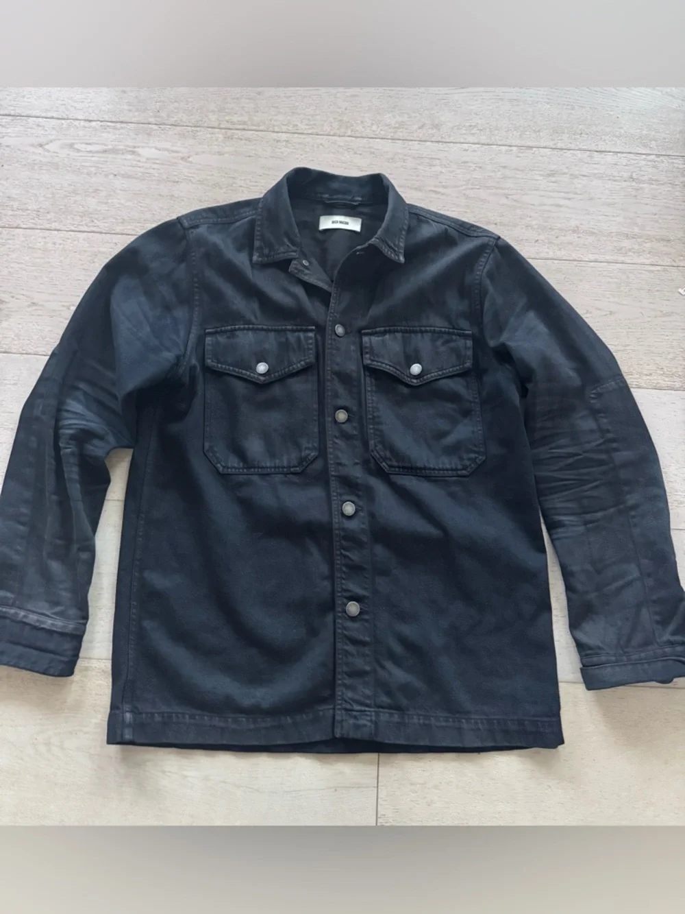 Buck Mason washed Denim two pocket Field Shirt M black - Picture 6 of 11
